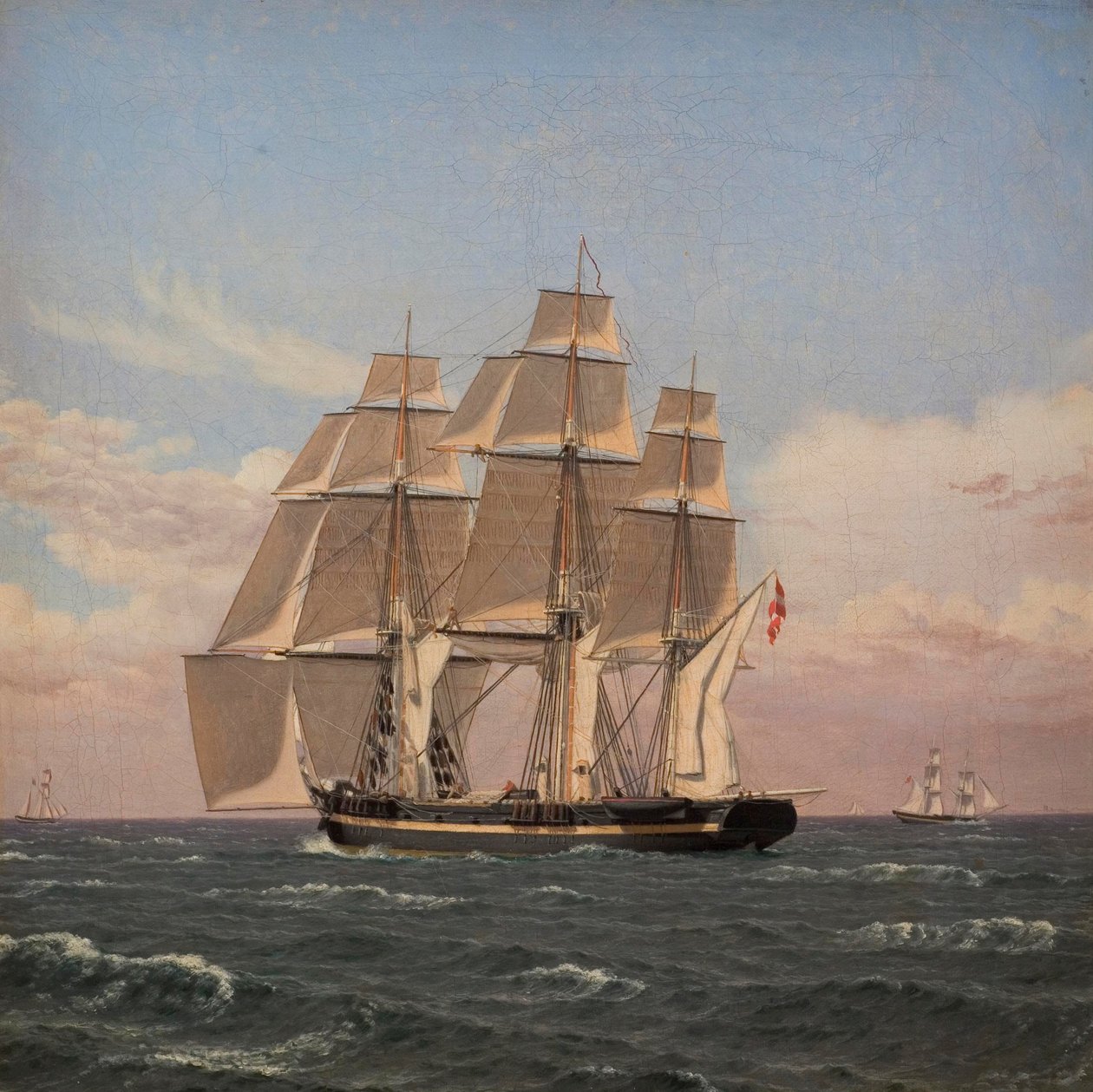 Korvetten Najaden under seil av Christoffer Wilhelm Eckersberg