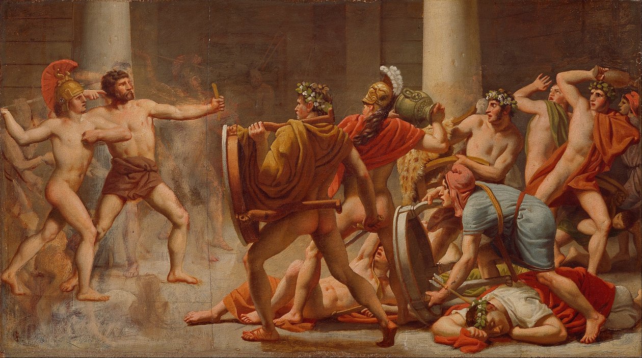 Ulysses hevner seg over Penelopes friere av Christoffer Wilhelm Eckersberg
