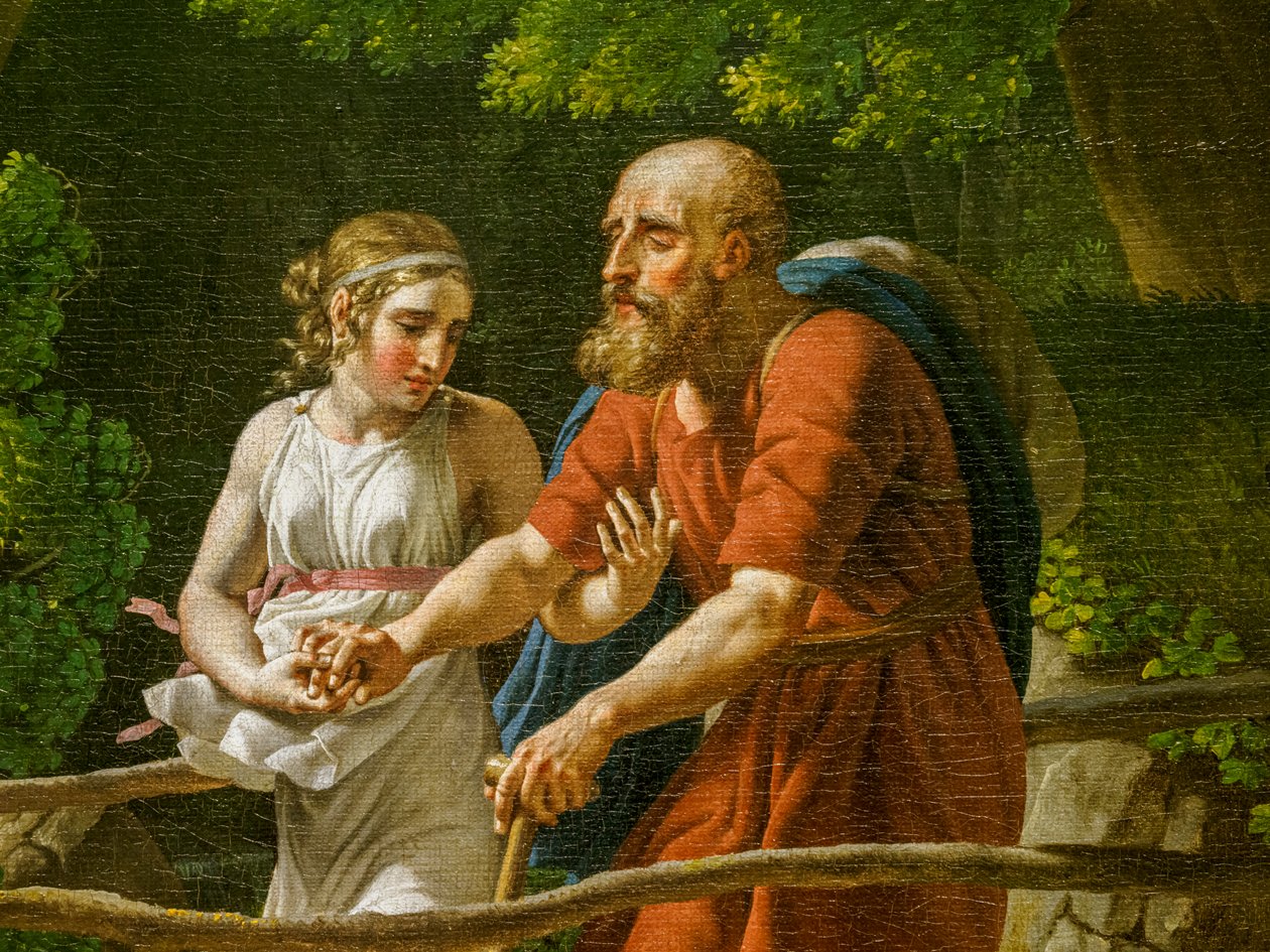 Ødipus og Antigone, detalj av Christoffer-Wilhelm Eckersberg