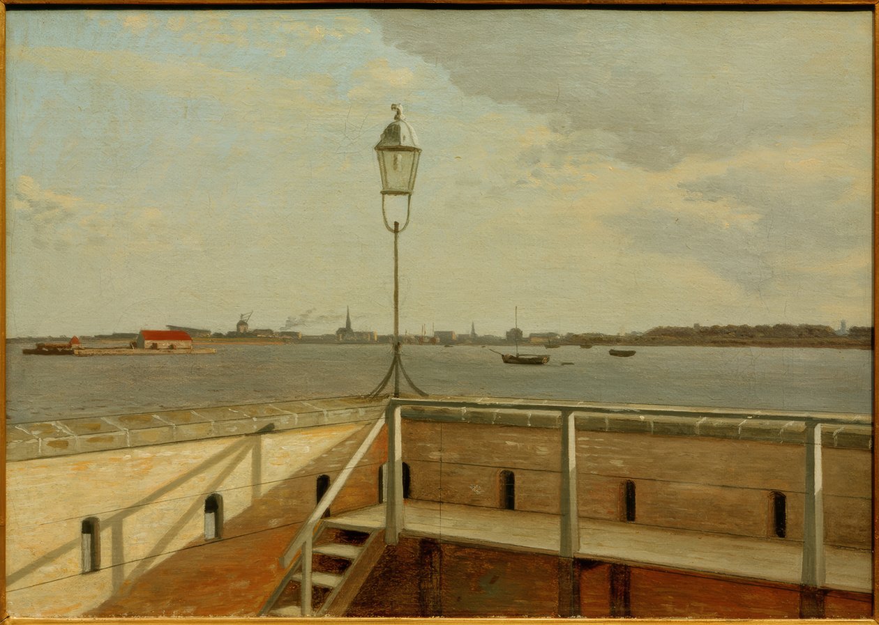 Utsikt fra Trekroner festning til København i det fjerne av Christoffer Wilhelm Eckersberg
