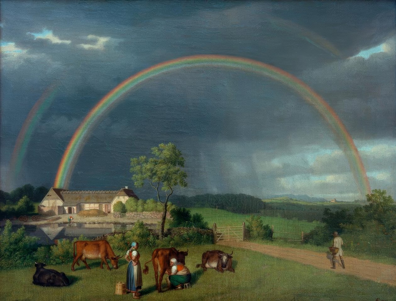 Gård i Spejlsby på Mön av Christoffer Wilhelm Eckersberg