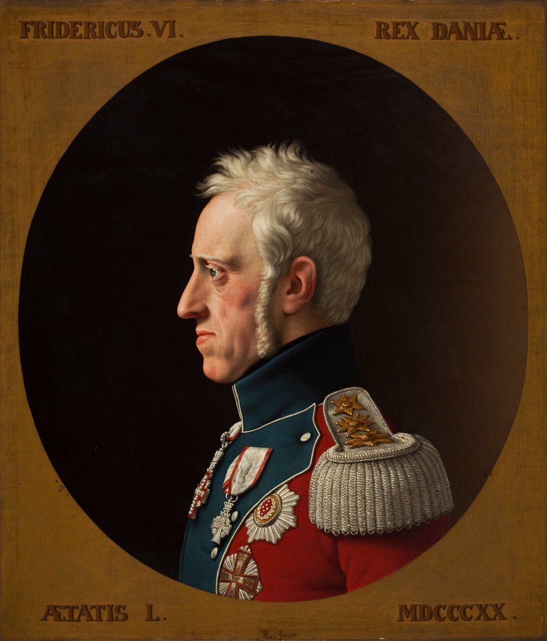 Portrett av Fredrik VI av Danmark 1768-1839, 1839. av Christoffer Wilhelm Eckersberg