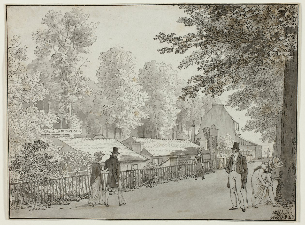 Relais, Avenue des Champs-Élysées, Paris (foran); Scene fra livet til Odysseus (bakside) av Christoffer Wilhelm Eckersberg
