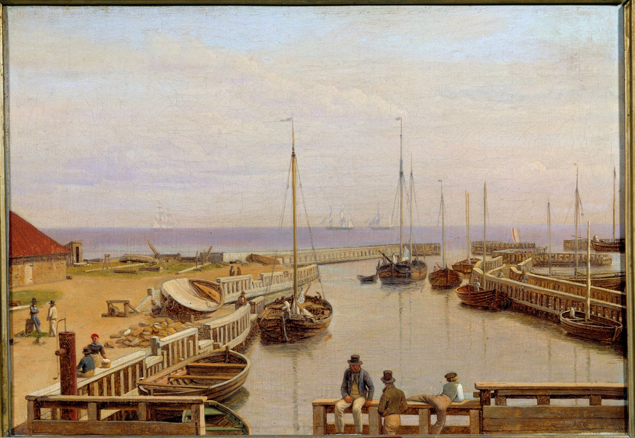 Dragor Havn i Danmark i 1826 Maleri av Christoffer Wilhelm Eckersberg (1783-1853) 1826 Søn. 0,22x0,31 m av Christoffer Wilhelm Eckersberg
