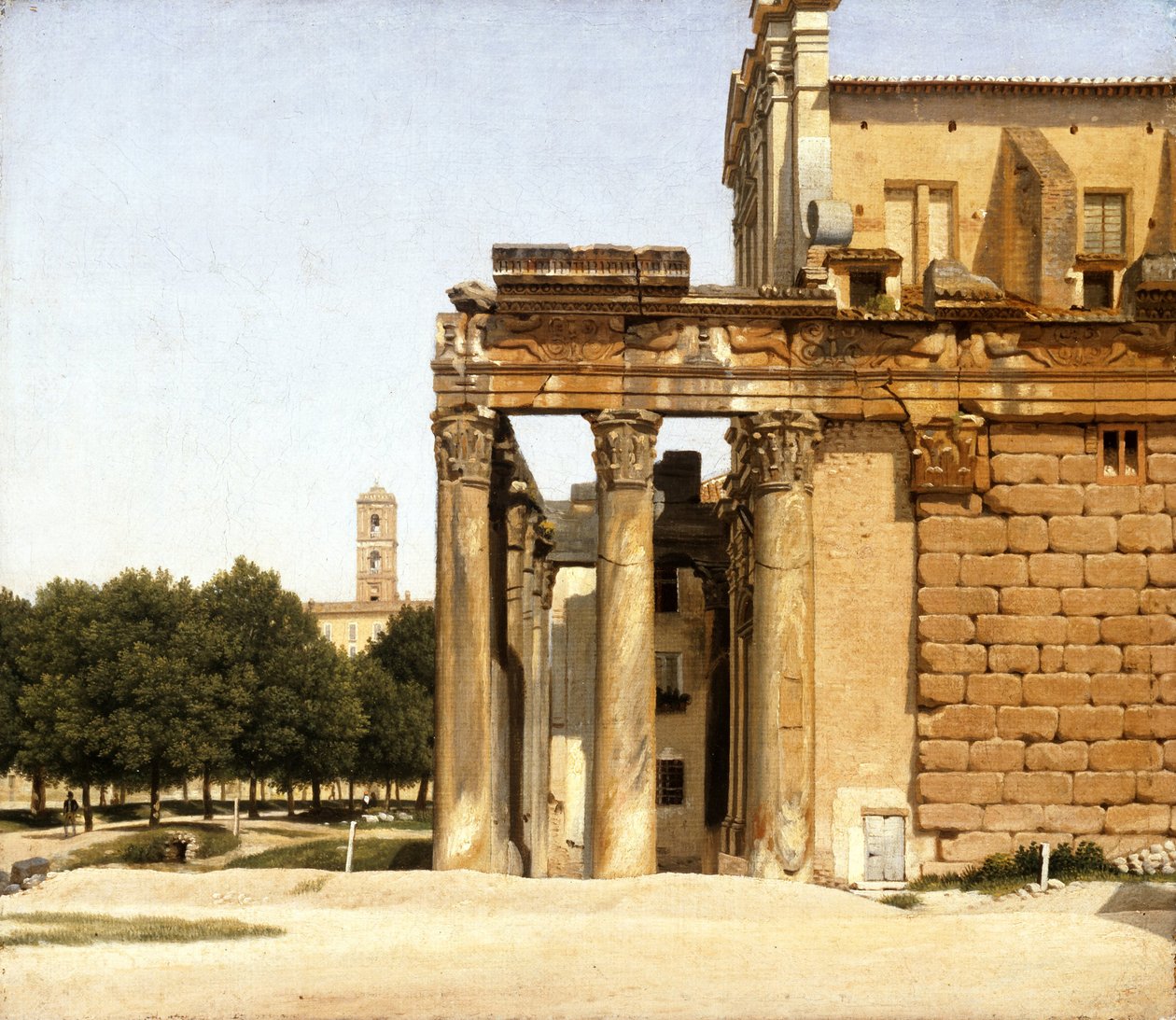 Utsikt over Via Sacra, Roma, 1814 av Christoffer Wilhelm Eckersberg