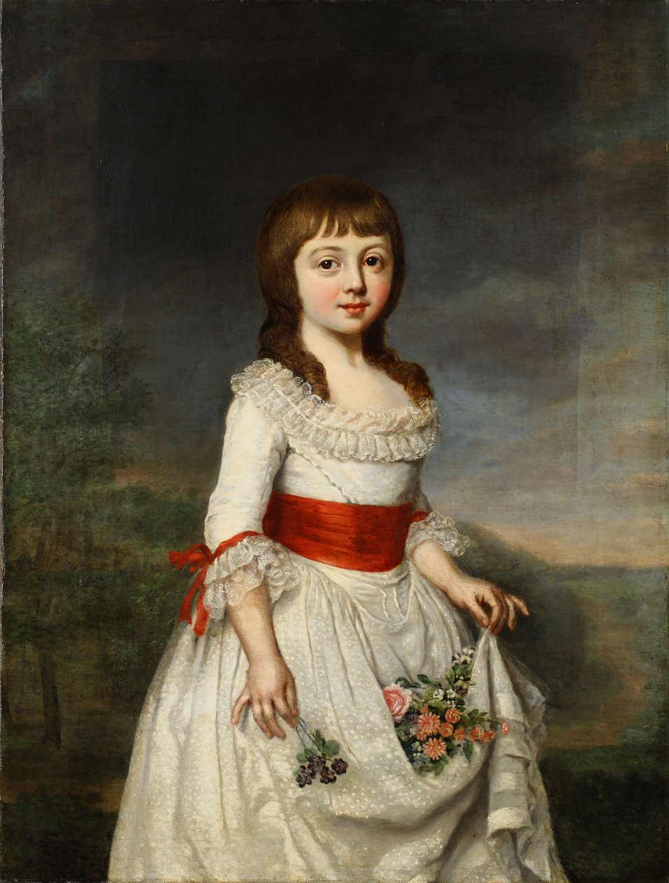 Portrett av hertuginne Charlotte Frederica av Mecklenburg-Schwerin som barn av Christoph Friedrich Reinhold Lisiewski