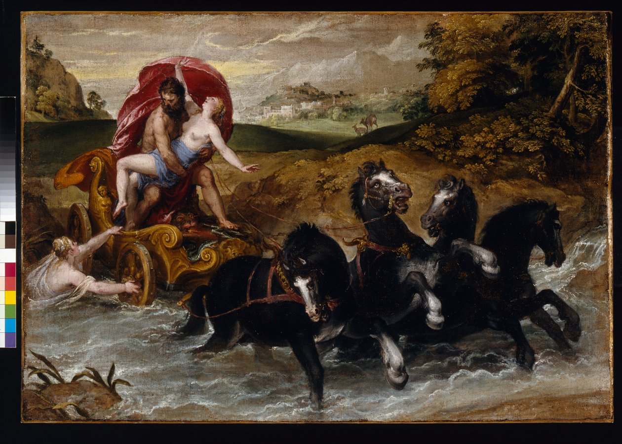 Voldtekten av Proserpine, ca. 1573 av Christoph Schwartz or Schwarz
