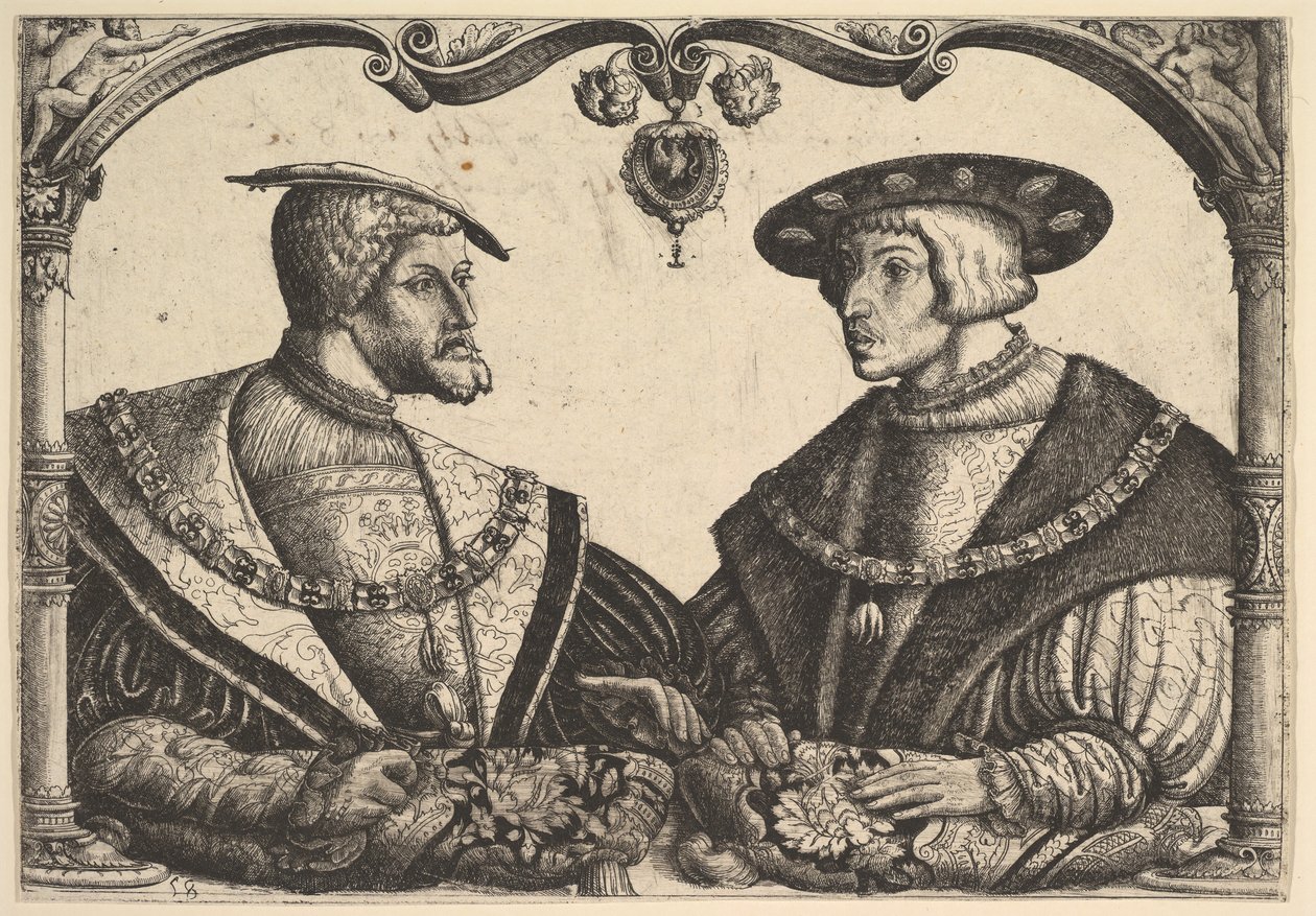 Keiserne Karl V og Ferdinand I, ca. 1531. av Christoph Bockstorffer