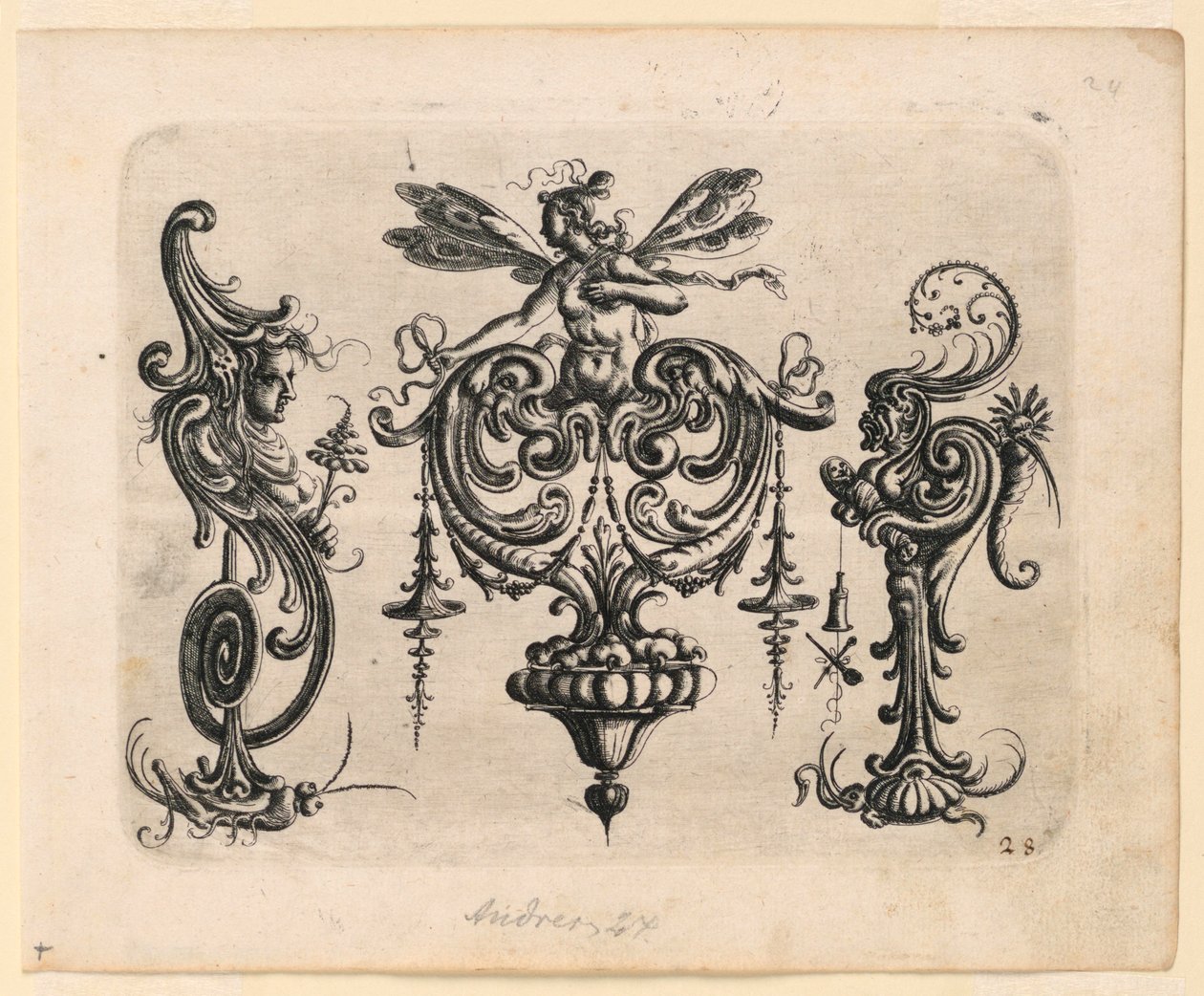 Plate 28, fra New Grotteßken Buch (New Grotesque Book) av Christoph Jamnitzer