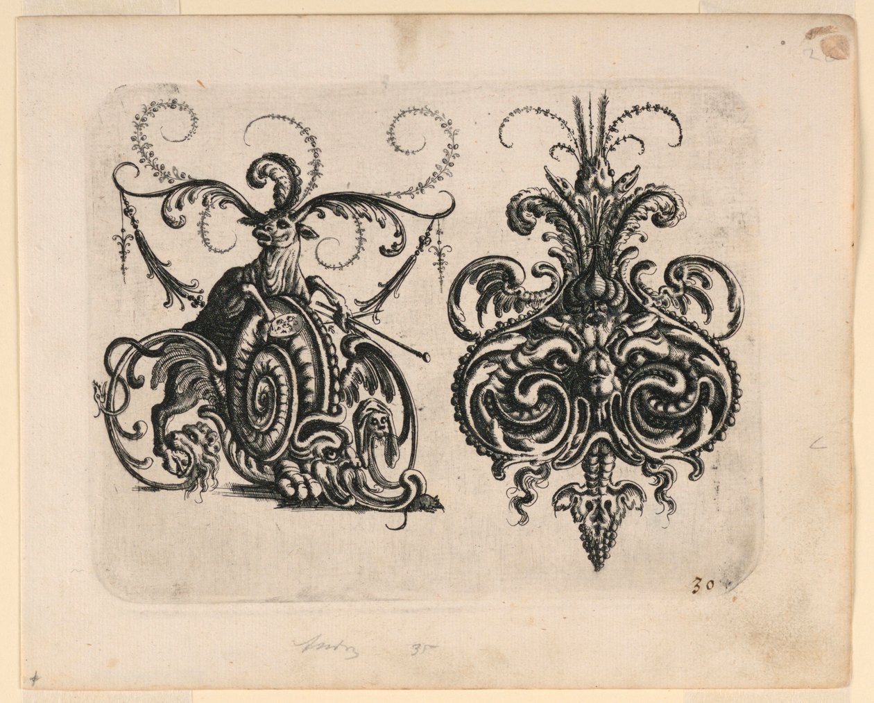 Plate 30, fra New Grotteßken Buch (New Grotesque Book) av Christoph Jamnitzer