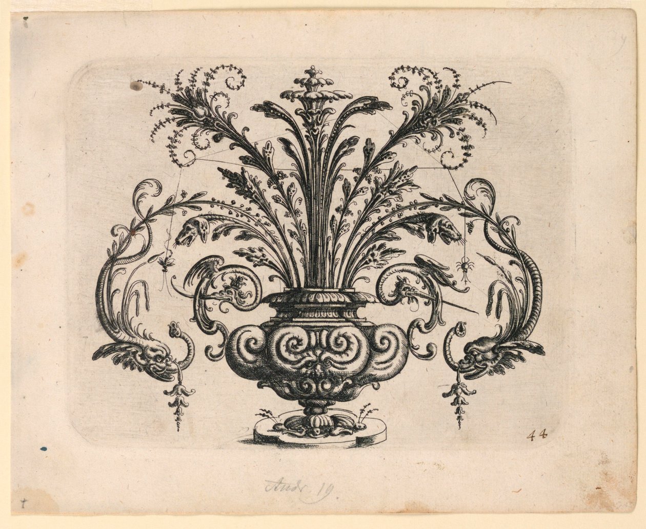 Plate 44 fra New Grotteßken Buch (New Book of Grotesques) av Christoph Jamnitzer