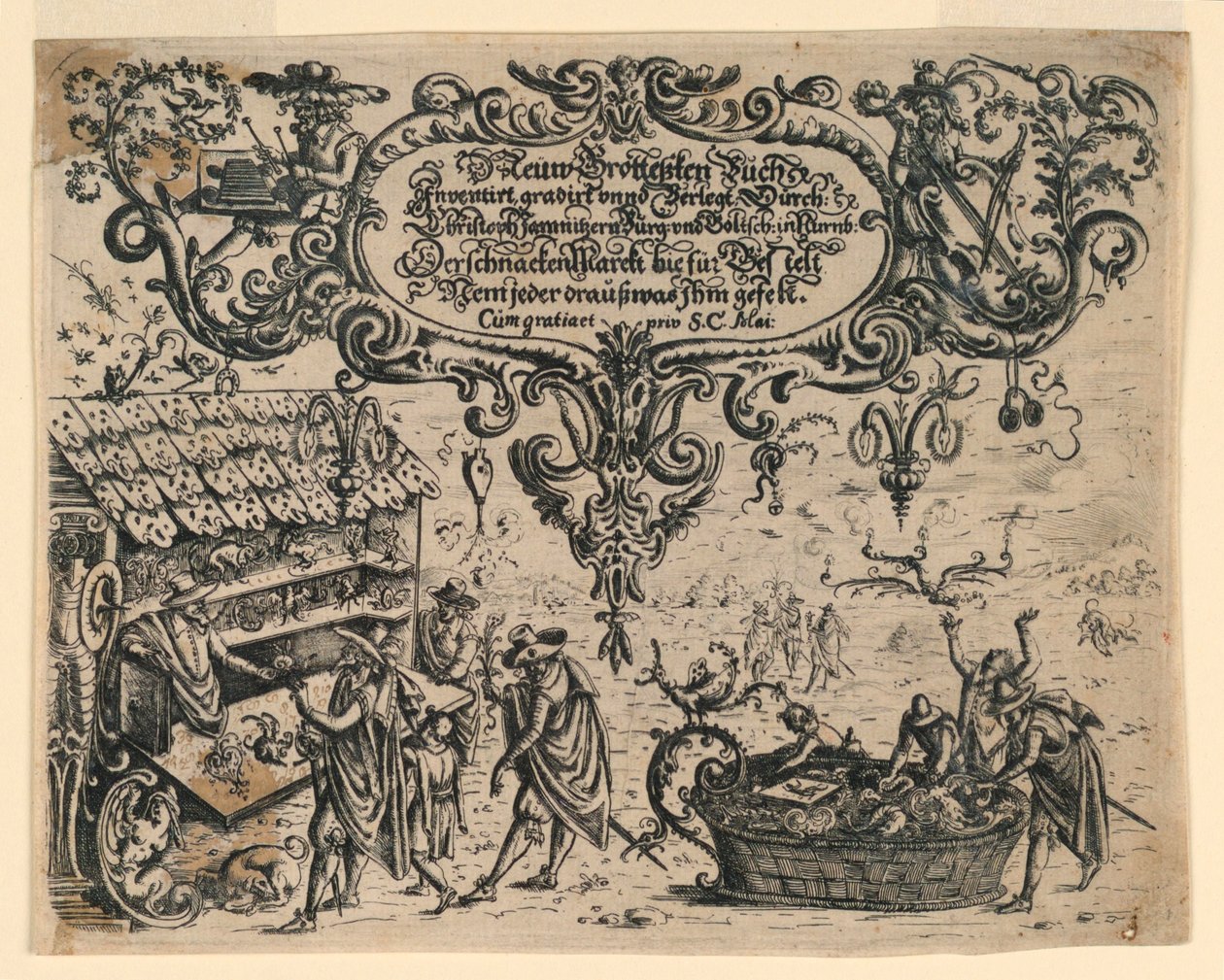 Tittelside fra Neüw Grotteßken Buch (New Grotesque Book) av Christoph Jamnitzer
