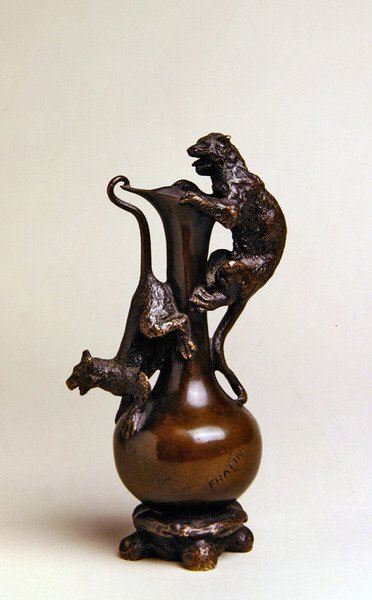Katter som jager (bronse) av Christophe Fratin