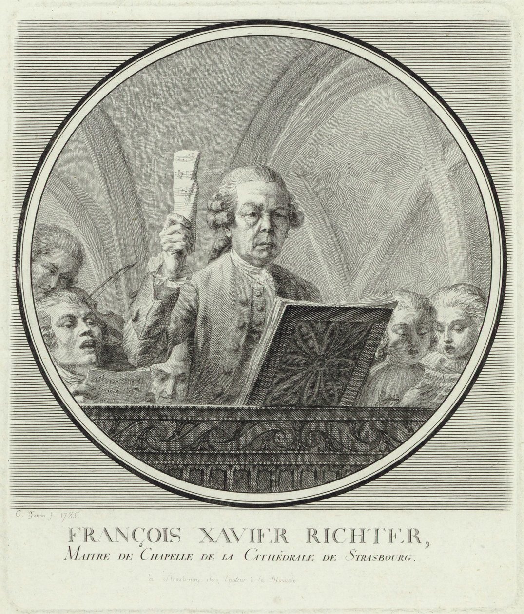 Portrett av komponisten Franz Xaver Richter 1709-1789, 1785. av Christophe Guerin