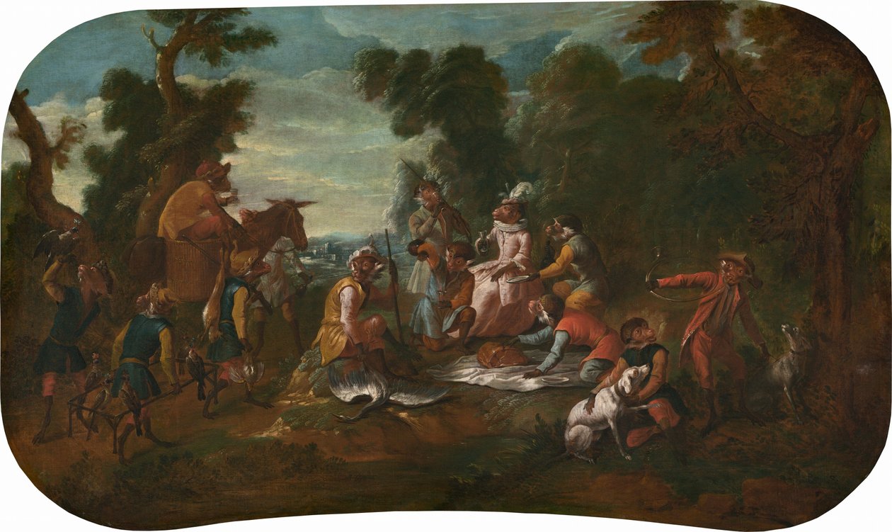 Singerie: The Picnic, ca. 1739. av Christophe Huet