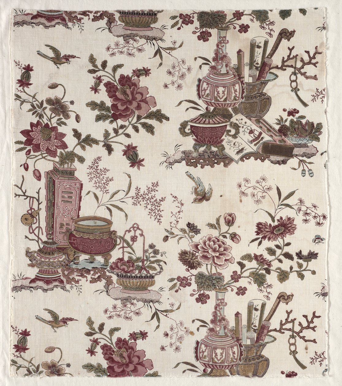 Fragment av treblokktrykt bomull, ca. 1780. av Christophe Philippe Oberkampf