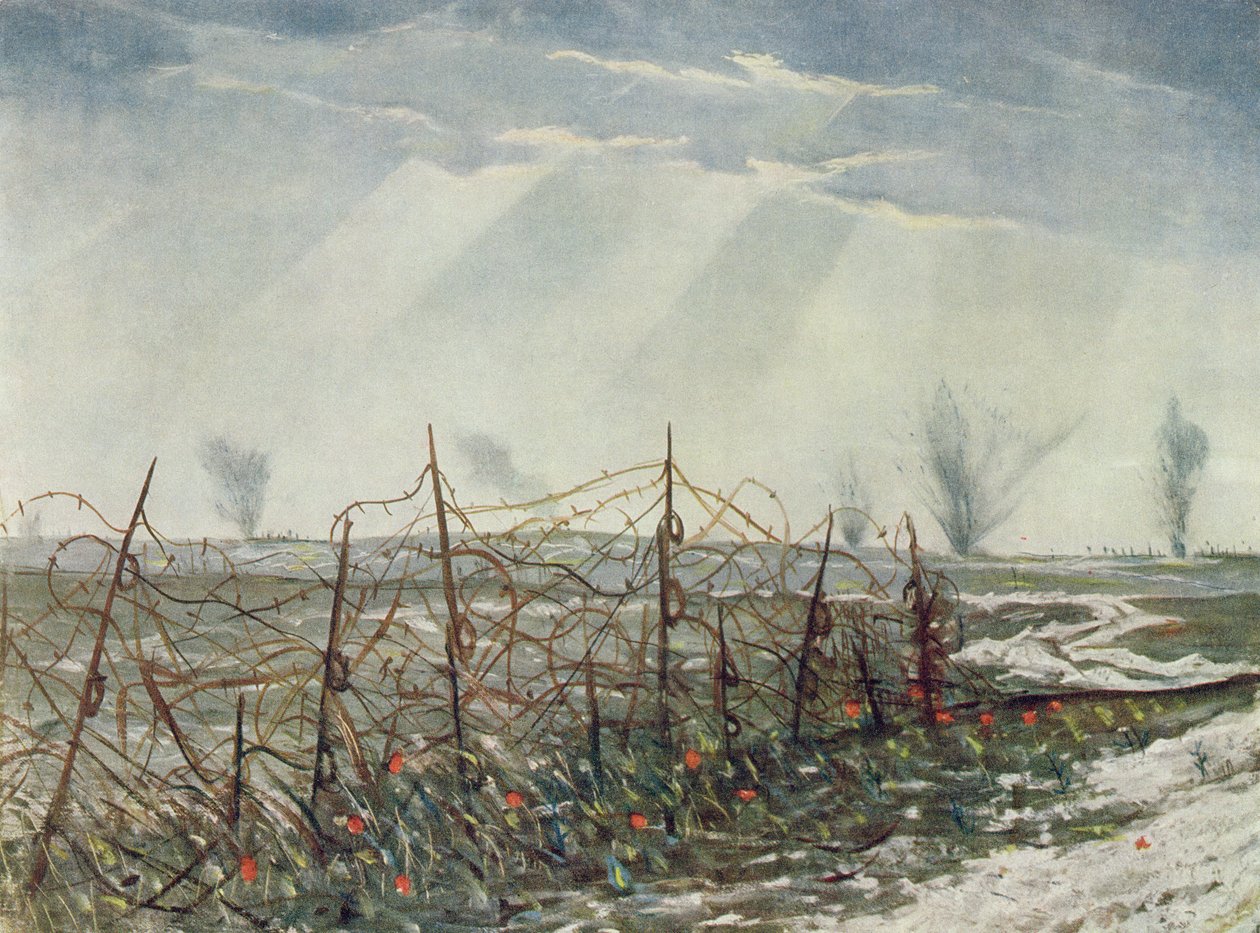 From a Front Line Trench, fra British Artists at the Front, Fortsettelse av The Western Front, 1918 av Christopher Richard Wynne Nevinson