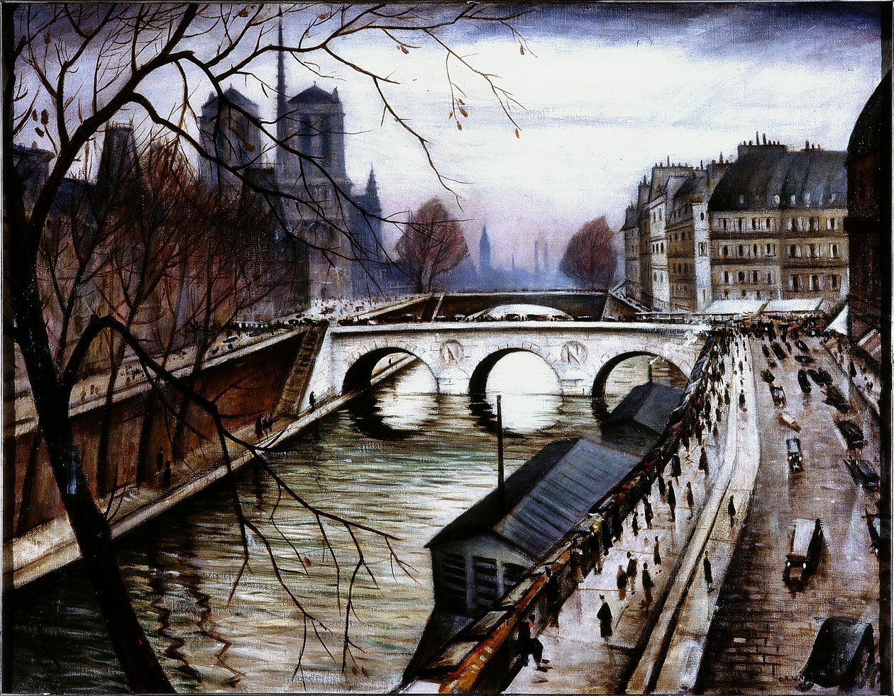 Notre Dame de Paris fra Quai des Grands Augustins (olje og tempera på lerret) av Christopher Richard Wynne Nevinson