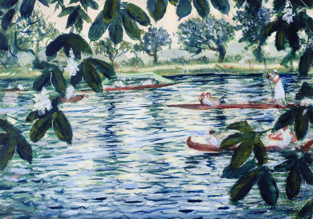 På Themsen, 1933 av Christopher Richard Wynne Nevinson