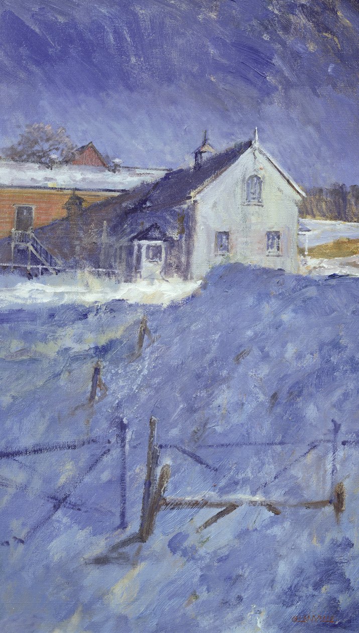 Vinter på Silver Lodge (olje på lerret) av Christopher Glanville