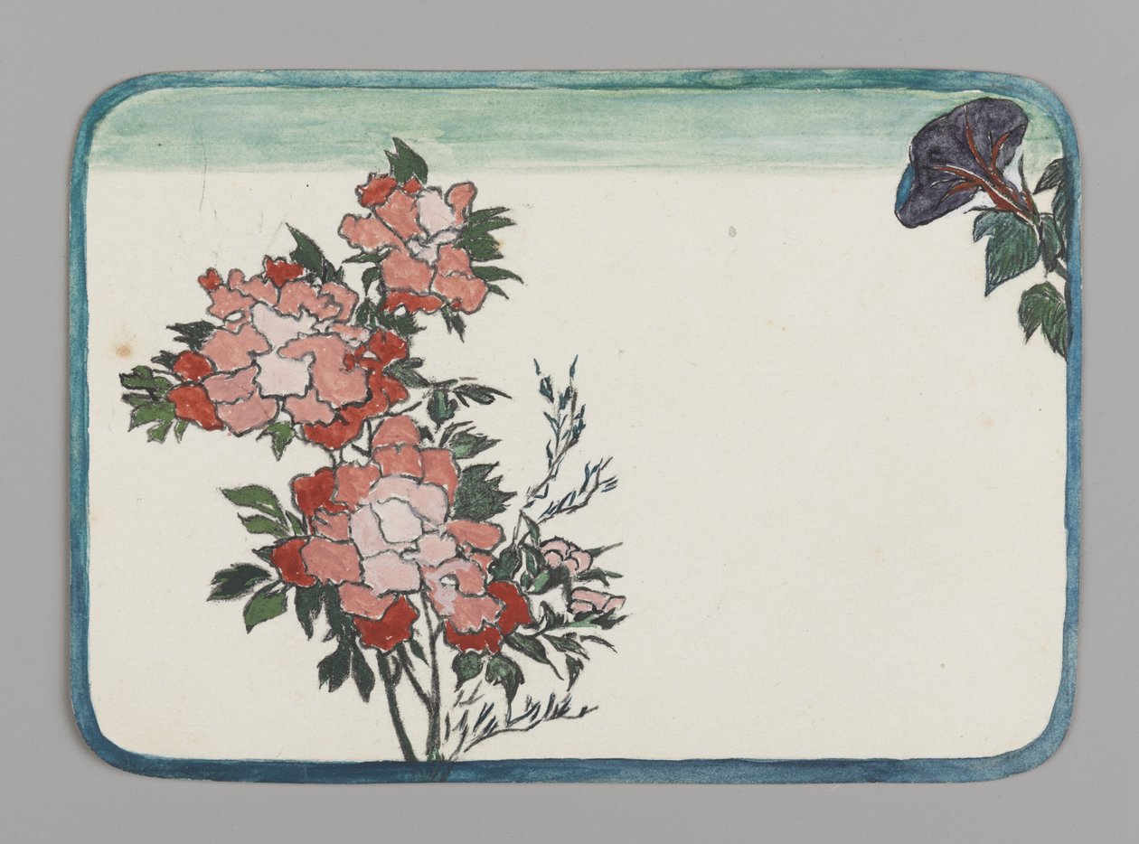 Krysantemum og Morning Glories (wc på papir) av Christopher Grant La Farge