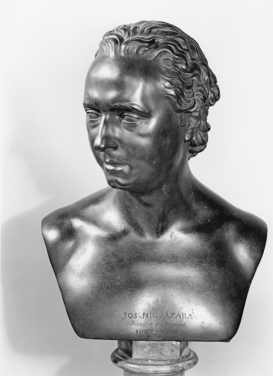Byste av Jose Nicolas de Azara (1731-1805) 1773 (bronse) (bw-bilde) av Christopher Hewetson