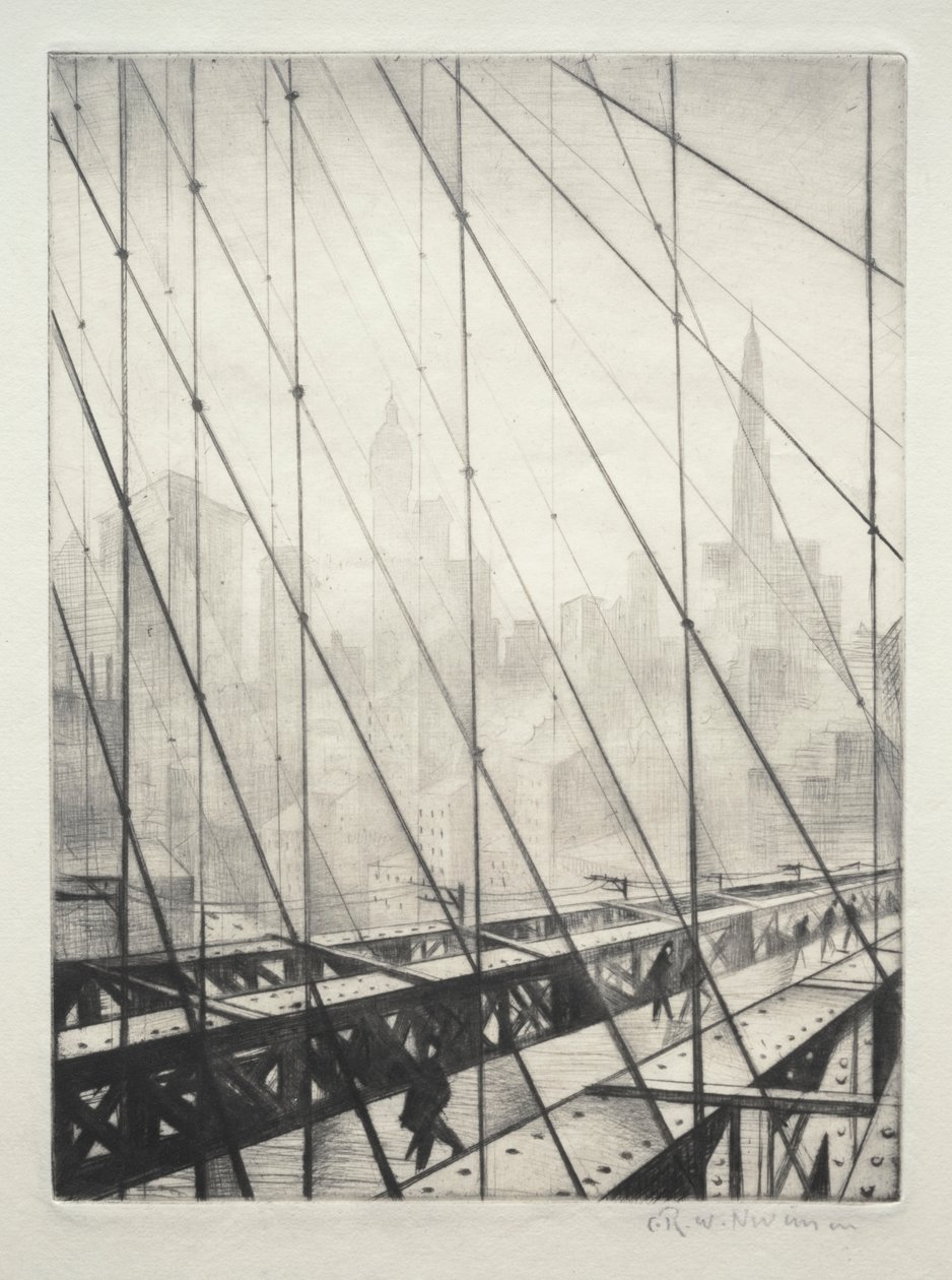 Ser gjennom Brooklyn Bridge av Christopher Richard Wynne Nevinson