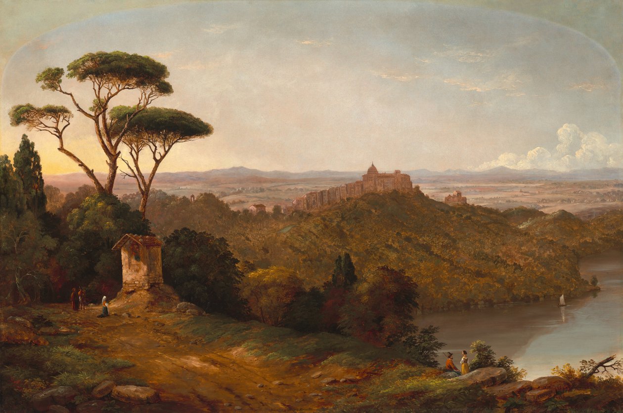Castle Gondolfo, Albanosjøen, Italia, 1852. av Christopher Pearse Cranch
