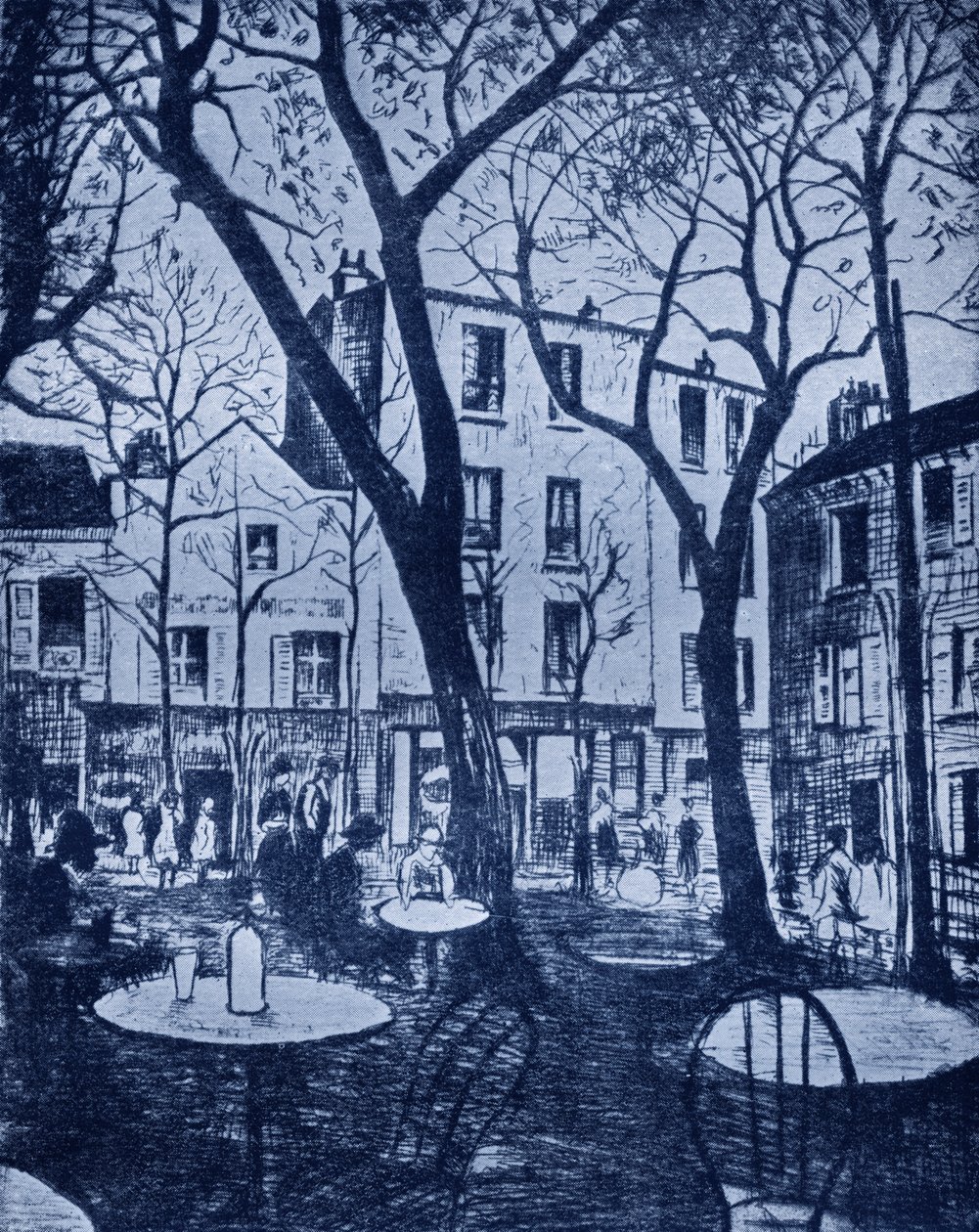 Montmarte-scene av C. R. W. Nevinson av Christopher Richard Wynne (after) Nevinson