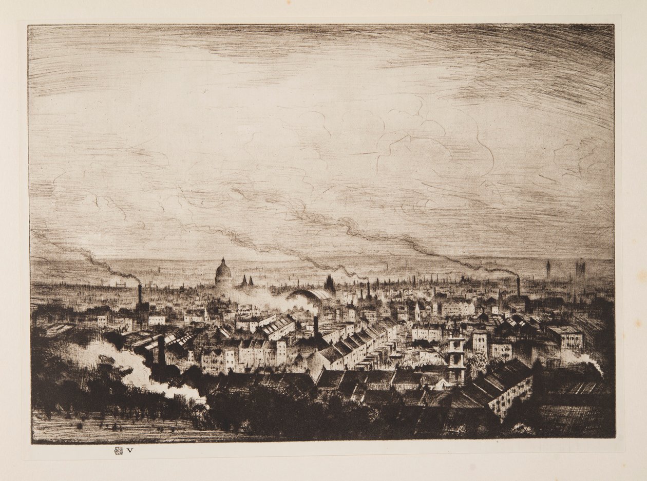 London fra Parliament Hill, pub. 1923. av Christopher Richard Wynne Nevinson