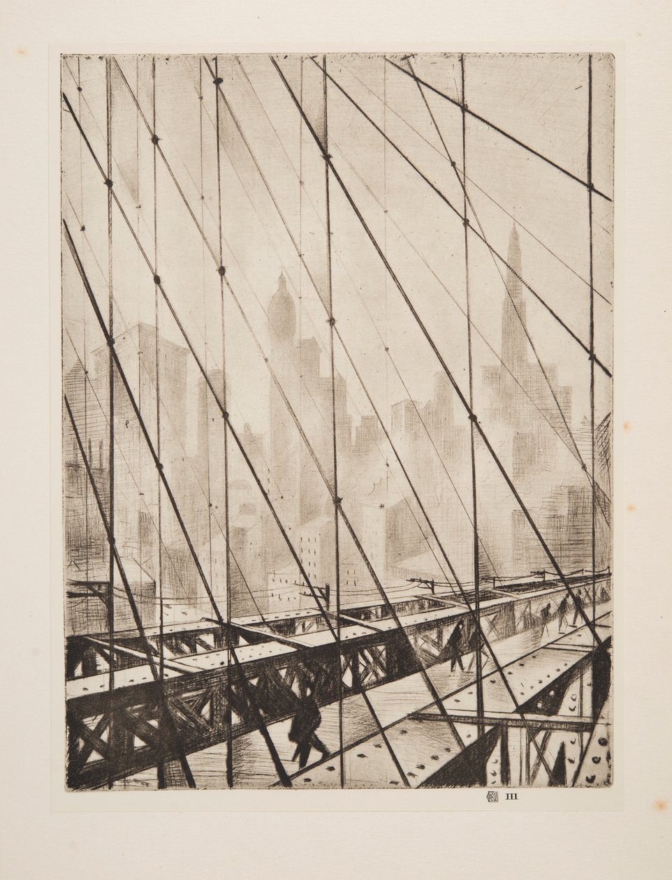 Ser gjennom Brooklyn Bridge, pub. 1921. av Christopher Richard Wynne Nevinson