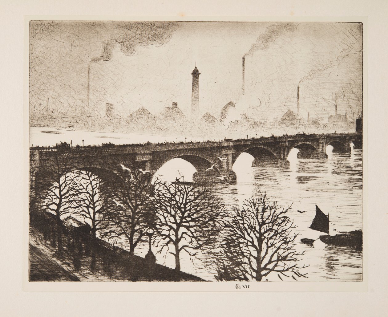 Waterloo Bridge fra et Savoy-vindu, pub. 1925. av Christopher Richard Wynne Nevinson