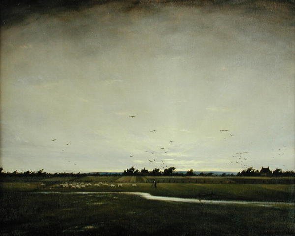 An English Landscape, Romney Marsh (olje på lerret) av Christopher Richard Wynne Nevinson