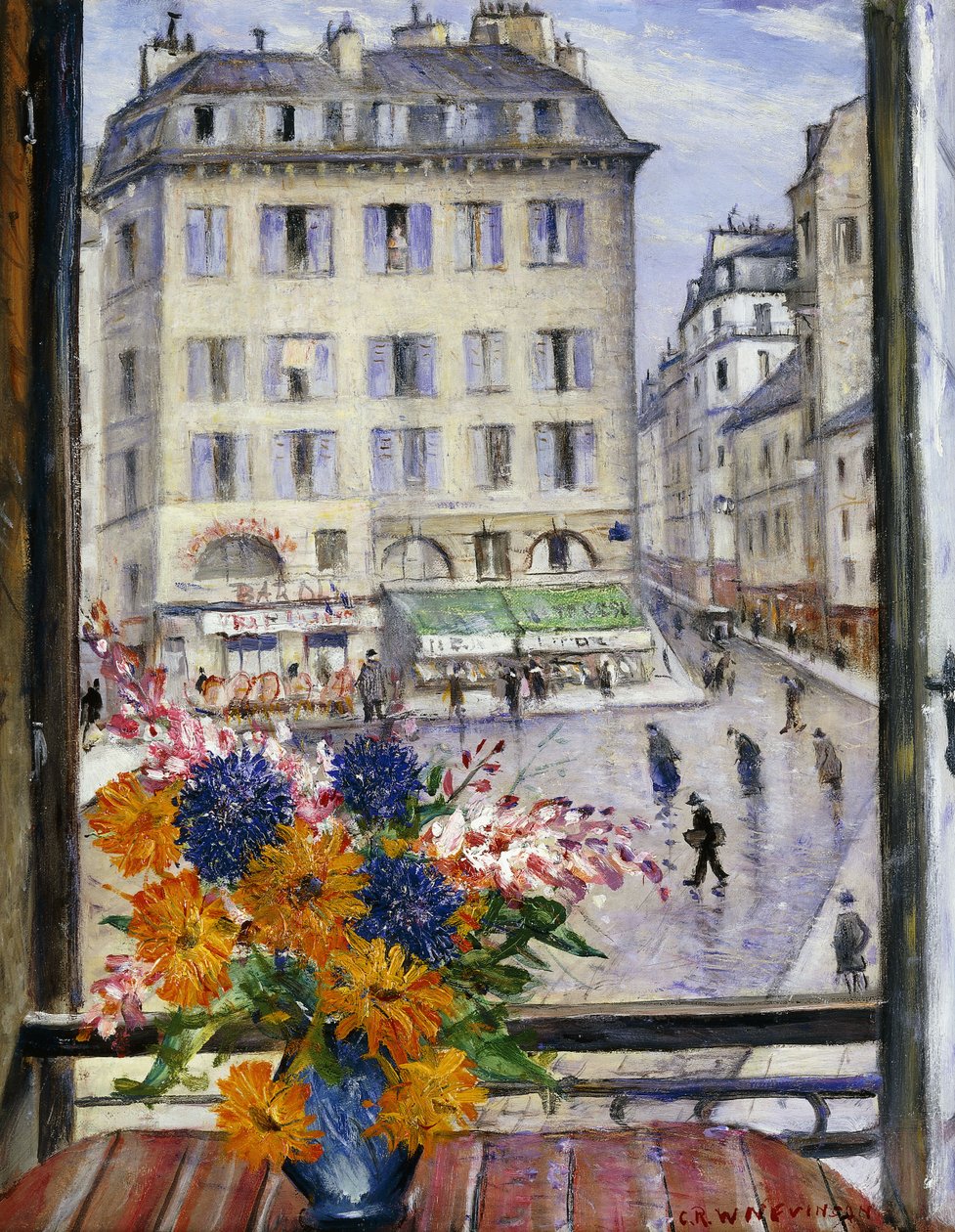 Høst bukett; Utsikt fra et Paris-vindu, av Christopher Richard Wynne Nevinson