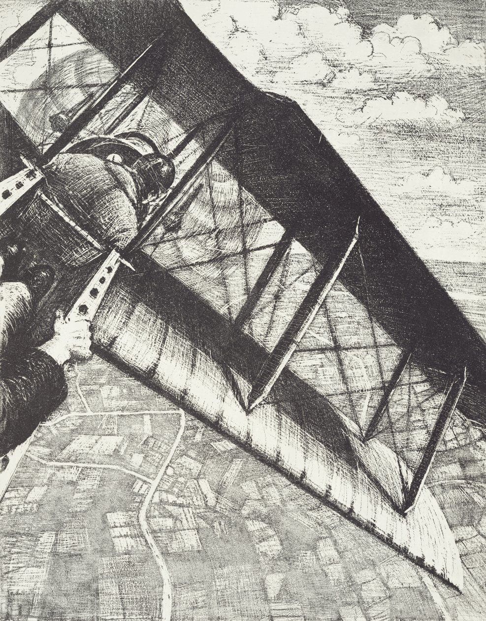 Banking på 4000 fot, ca. 1918 (litho) av Christopher Richard Wynne Nevinson