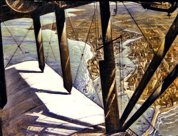 Fra et Paris-fly (olje på lerret) av Christopher Richard Wynne Nevinson