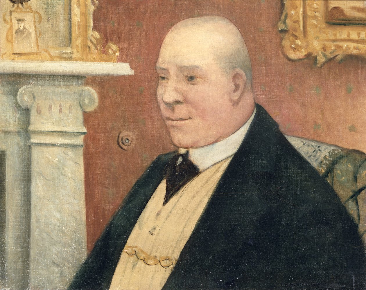 Han tjente en formue ... men han mistet en sønn. Portrett av Mr Moat (d.1940), Butler of the Sitwell Family, 1918 av Christopher Richard Wynne Nevinson