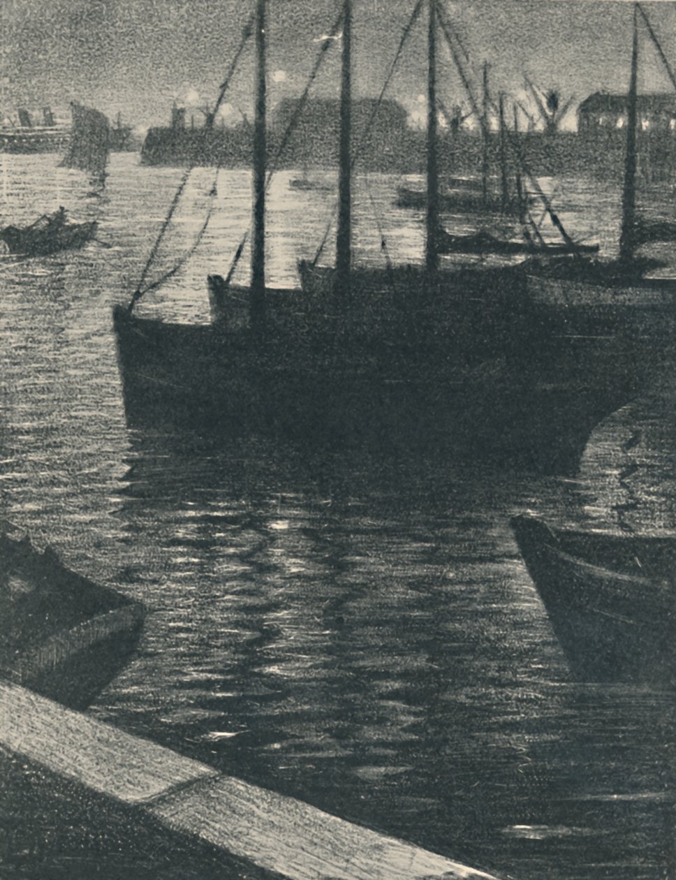 Havnen, 1919 av Christopher Richard Wynne Nevinson