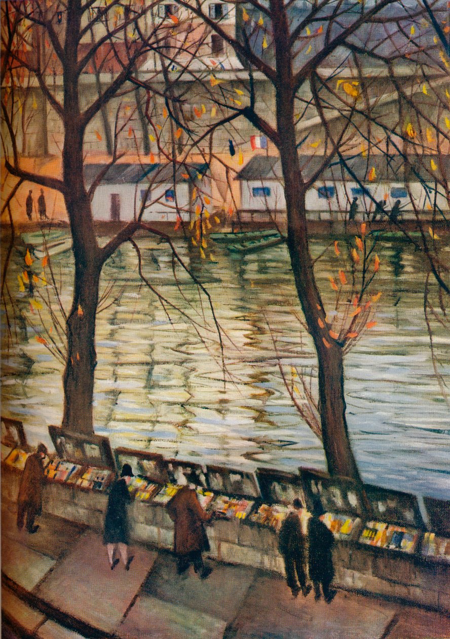 Bibliofile. En høstdag i Paris, ca 1930 av Christopher Richard Wynne Nevinson