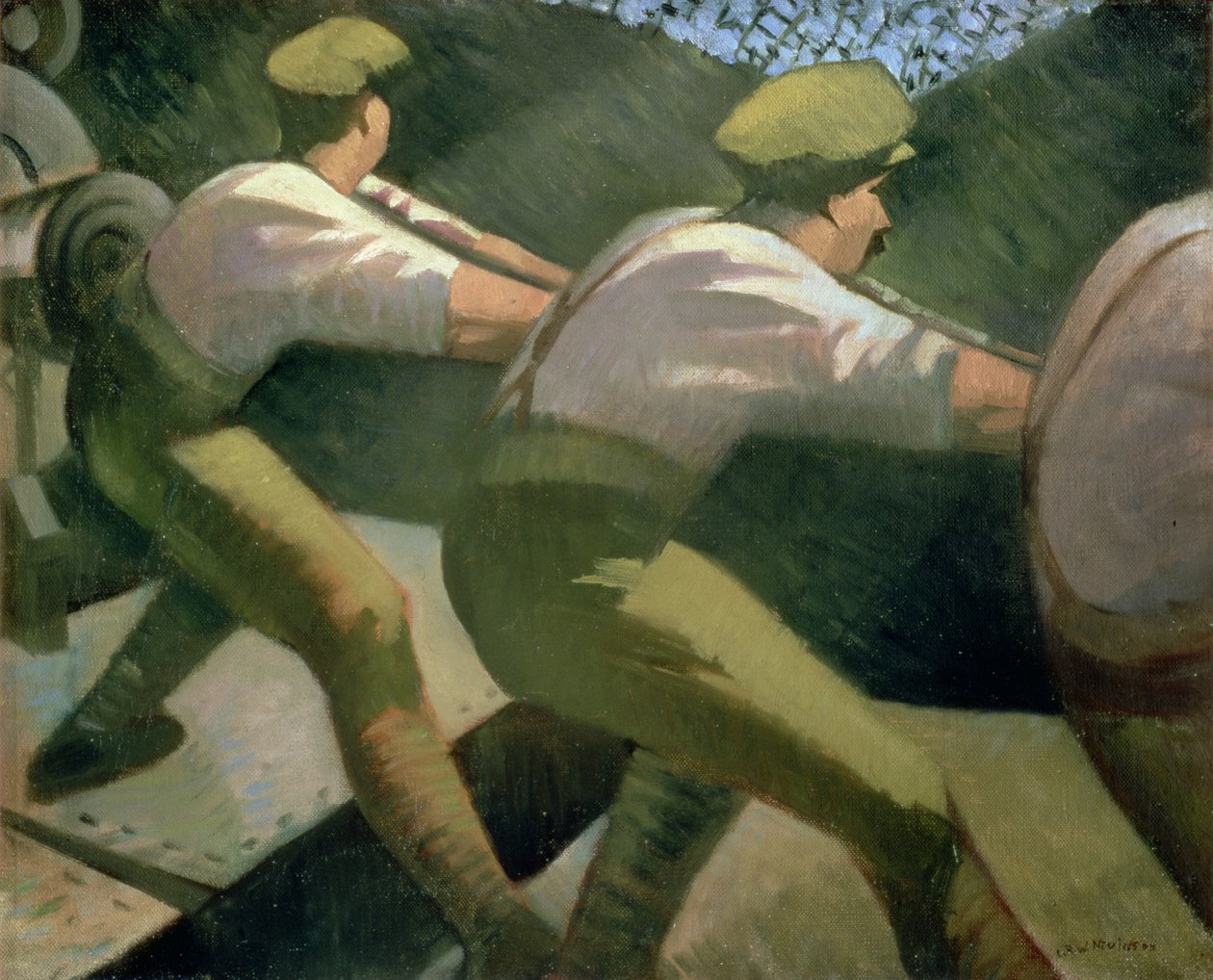 Laster en pistol i skyttergravene, 1918 av Christopher Richard Wynne Nevinson