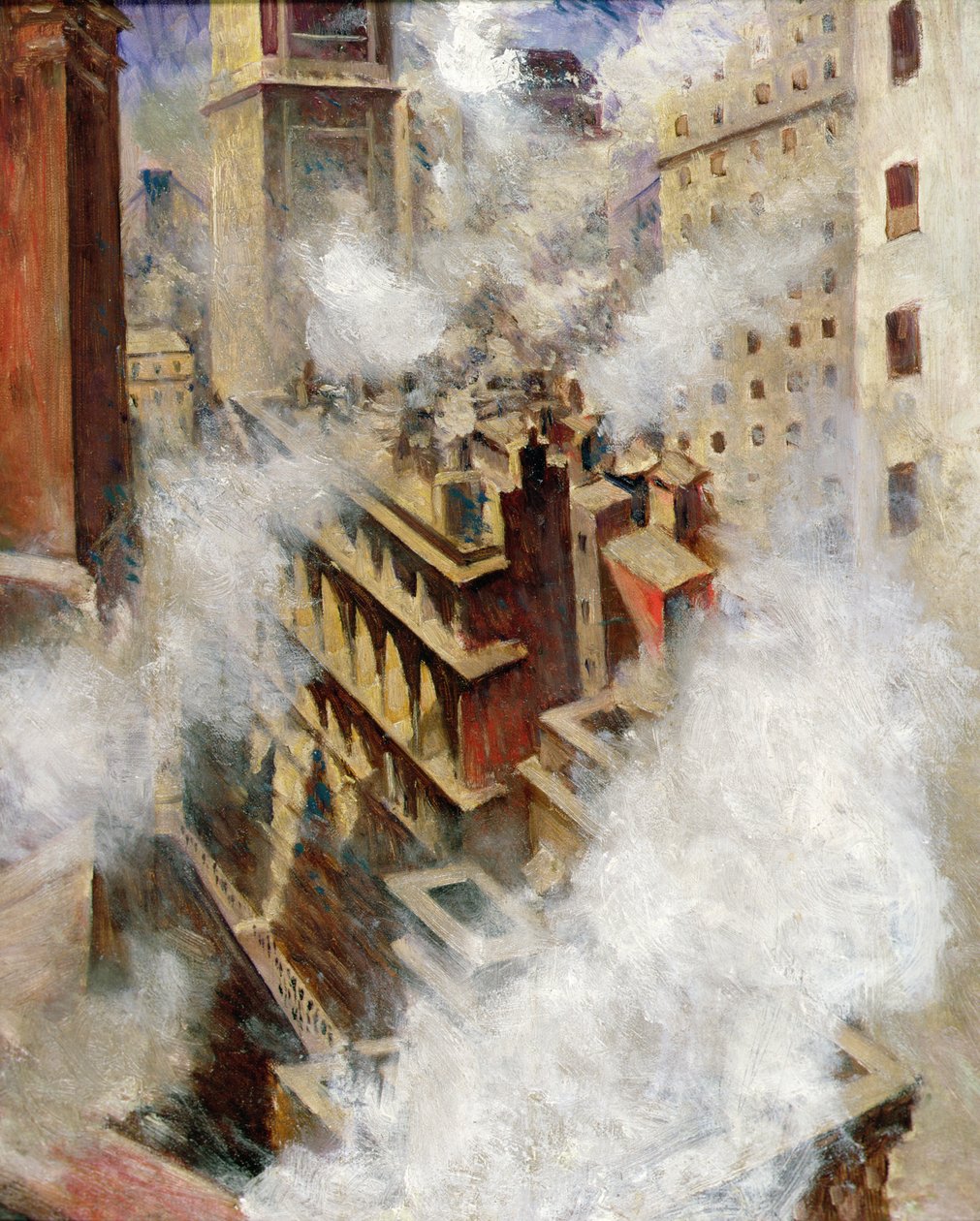 New York (olje på lerret) av Christopher Richard Wynne Nevinson