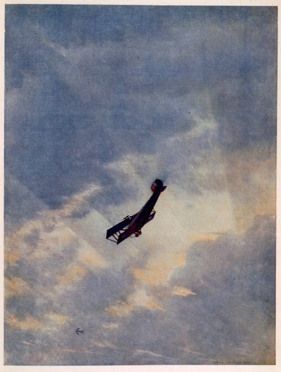 Swooping Down on a Hostile Plane, fra britiske artister ved fronten, fortsettelse av vestfronten, 1918 av Christopher Richard Wynne Nevinson