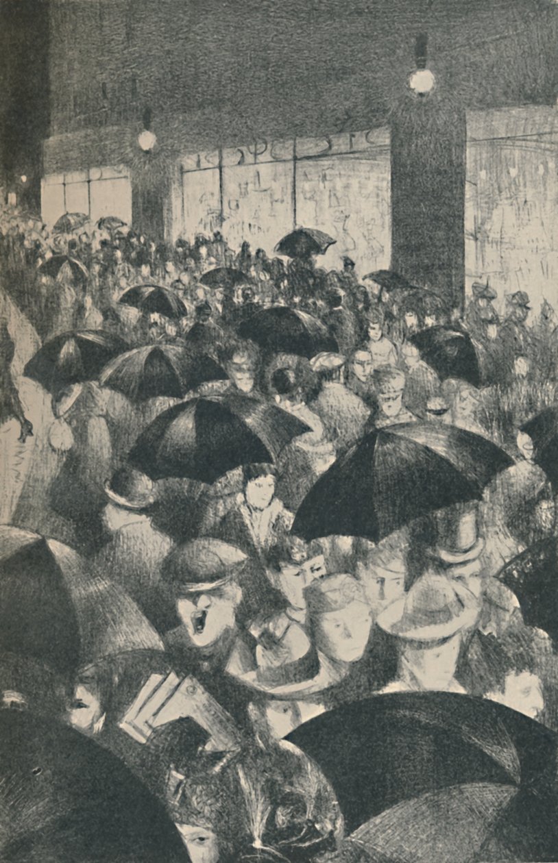 Wet Evening, Oxford Street, 1919 av Christopher Richard Wynne Nevinson