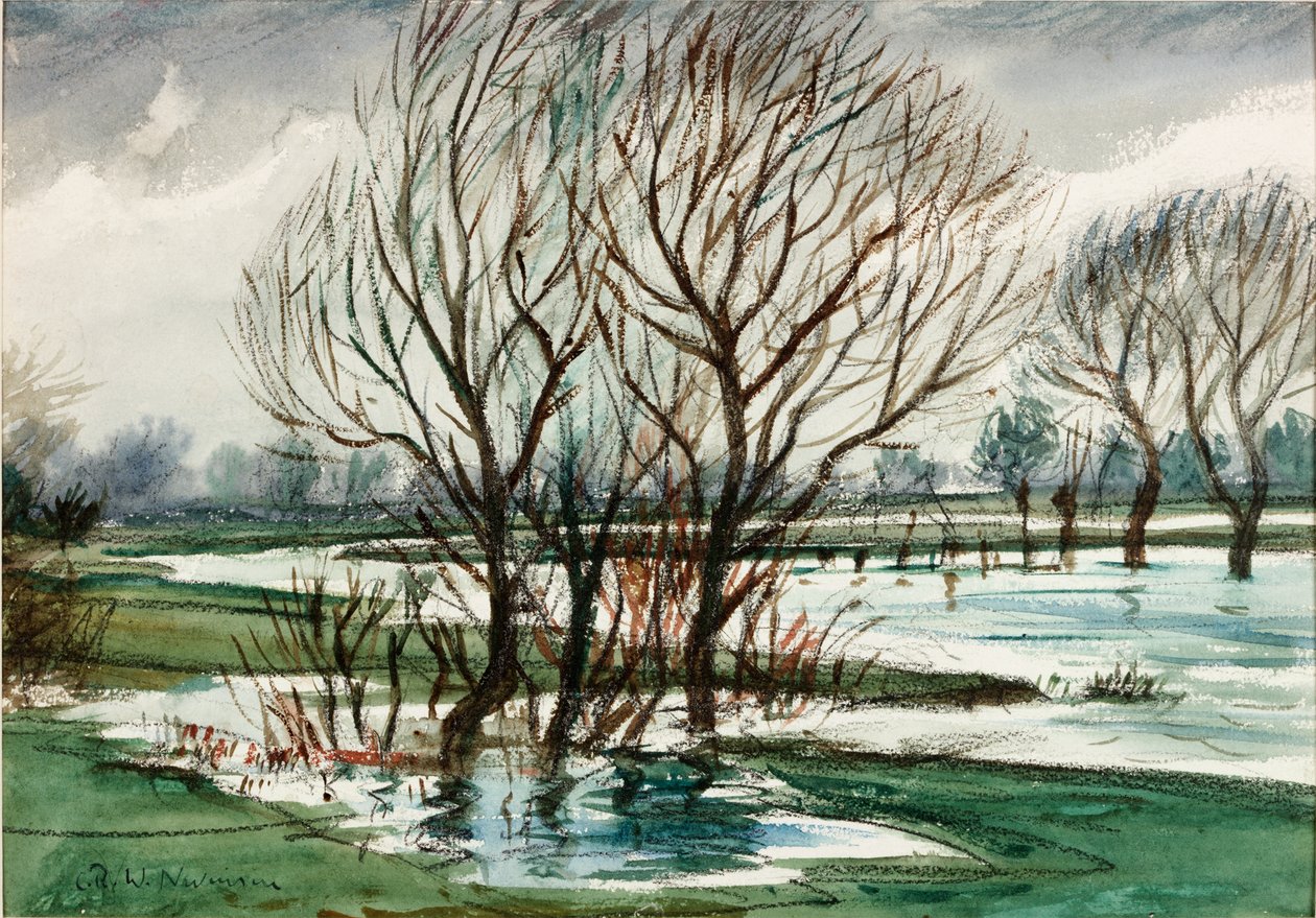 Willows, ca 1927 (Akvarell og kritt) av Christopher Richard Wynne Nevinson