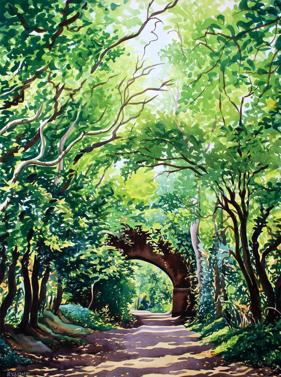 Sudbury Bridge and Trees (akvarell på papir) av Christopher Ryland