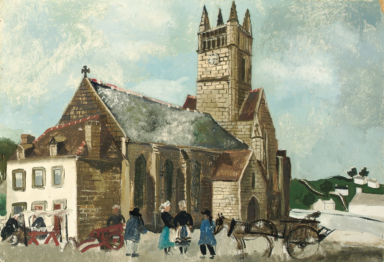 Kirke og marked, Bretagne av Christopher Wood