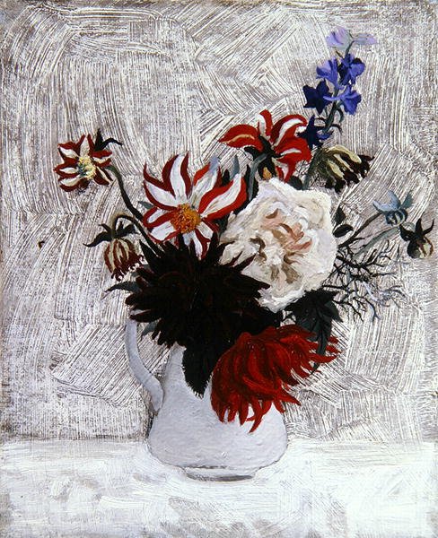 Dahliaer og Larkspur av Christopher Wood