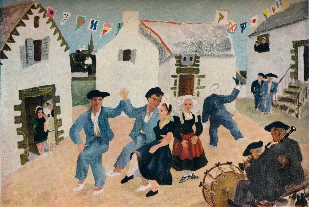 Dancing Sailors, Brittany av Christopher Woods, 1930, 1936. av Christopher Wood