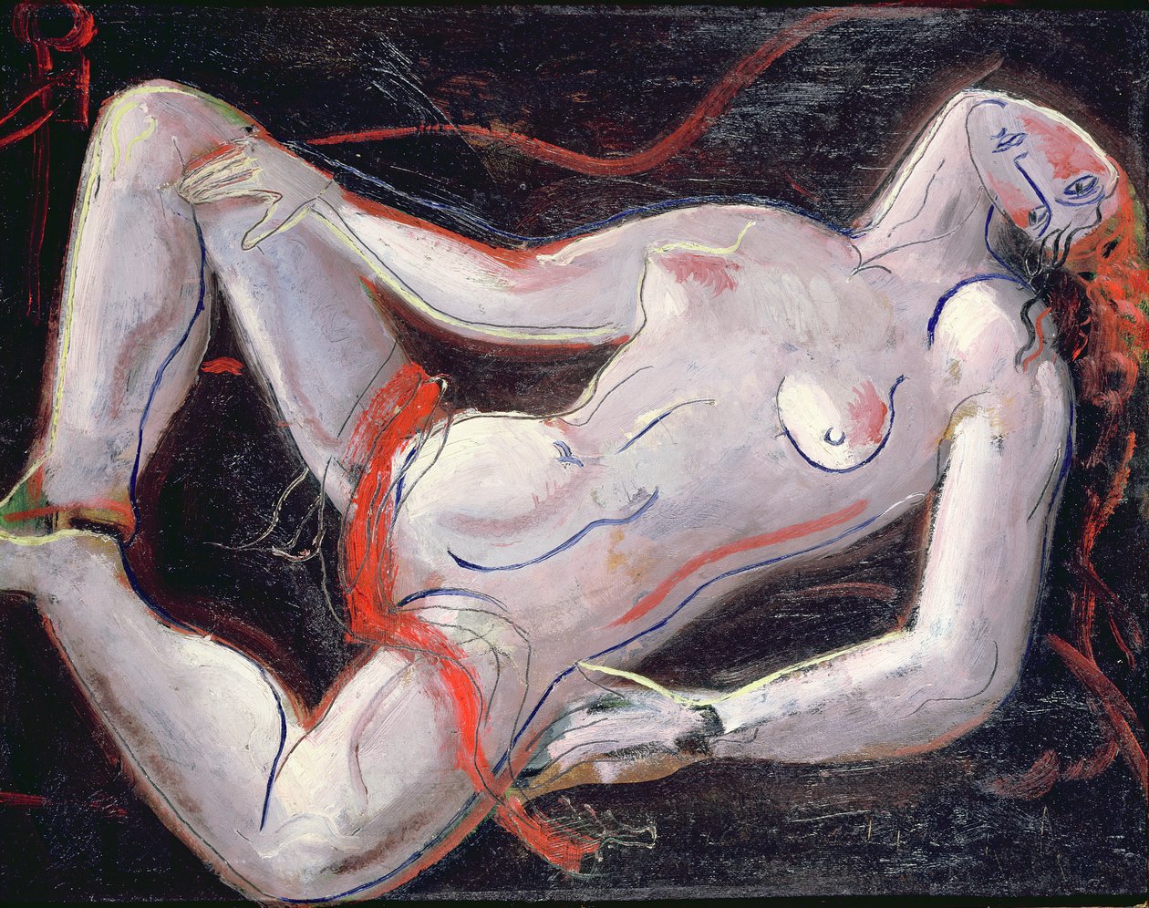 Liggende naken (panel) av Christopher Wood