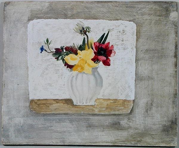 Vårblomster i en hvit krukke, ca. 1930 av Christopher Wood